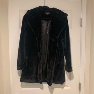 Black faux fur jacket